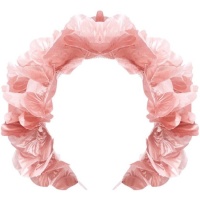 Cerchietto con fiori rosa metallizzati - 1 unità