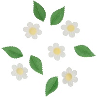 Ostie a forma di fiori con foglie - 11 pezzi