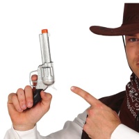 Pistola da cowboy argentata - 22 cm