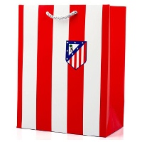 Sacchetto regalo 40 x 30 x 12 cm dell'Atlético de Madrid a righe rosse e bianche