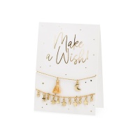 Biglietto auguri Make a Wish! con braccialetti - PartyDeco