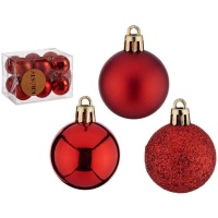 Palline di Natale rosse da 4 cm - 12 pezzi.