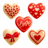 Cuori di cioccolato bianco - 70 pezzi