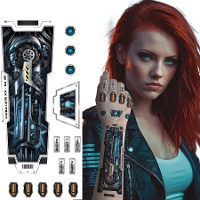 Tatuaggi temporanei futuristici per il braccio