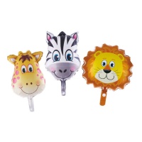 Palloncini a forma di giraffa, zebra e leone - Eurofiestas - 3 unità