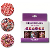 Kit di sprinkles per San Valentino multicolore - Azucren - 3 unità