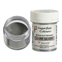 Purpurina commestibile in polvere grigio scuro da 10 gr - Sugarflair