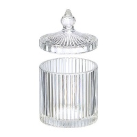 Bomboniera trasparente a righe di 14 x 8,5 x 8,5 cm