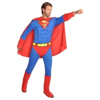 Costume Superman muscoloso con mantello da uomo