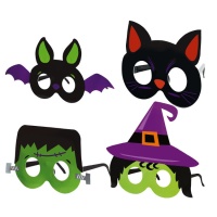 Occhiali infantili con maschere di Halloween - 4 unità