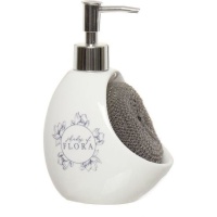 Dispenser sapone Flora con spugna da 11 x 8,5 x 17,5 cm - DCasa