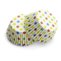 Capsule per cupcake con pois colorati - Pastkolor - 50 pz.