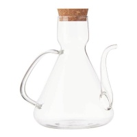 Oliera in borosilicato da 750 ml con coperchio in sughero