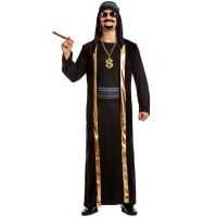 Costume da sceicco arabo nero e oro