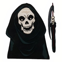 Decorazione adesiva per finestra a tema Morte di 21 x 19 cm