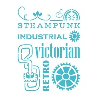 Stencil Steampunk testi 20 x 28,5 cm - Artis decor - 1 unità