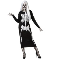 Costume da scheletro con abito nero per donna
