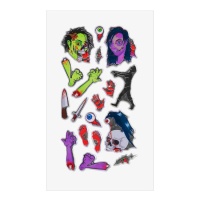 Adesivi in rilievo zombie di Halloween - 1 foglio