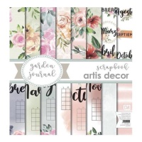 Kit di carte per scrapbooking Garden Journal - Artis decor - 8 fogli