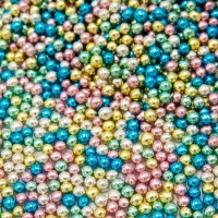 Sprinkles palline metallizzate multicolori da 100 g - Happy Sprinkles