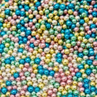 Spolverini di perline metalliche multicolore 100 gr - Happy Sprinkles