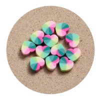 Perline a cuore colorate da 1 cm - 12 unità