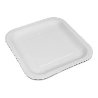 Piatti quadrati in cartone bianco da 23 cm - 50 pezzi