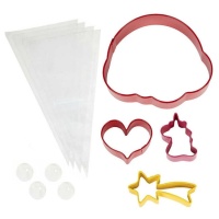 Kit tagliapasta e beccucci per decorazioni Unicorno - Wilton - 12 unità