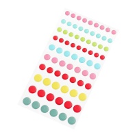 Etichette adesive 3D cerchi colorati - 75 unità