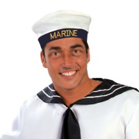 Berretto da marinaio blu e bianco