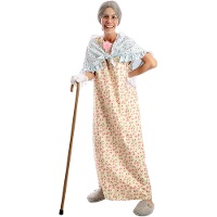 Costume da nonna con abito floreale per donna