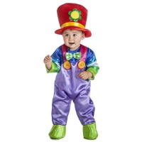 Costume da clown lilla con cappello per bebè