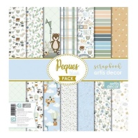 Kit di carte per scrapbooking Peques Blue - Artis decor - 7 fogli