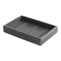 Portasapone grigio a righe 10,6 x 7,1 cm