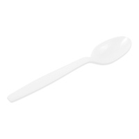 Cucchiai di 17,5 cm in plastica bianca - 12 pezzi