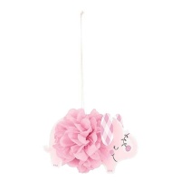 Decorazione verticale pompon rotondo Pink Elefantino Floral da 23 cm - 3 unità
