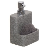 Dispenser sapone grigio con spugna da 8,6 x 11,8 x 18,3 cm - DCasa