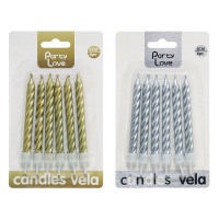 Candele a vite cromate da 8 cm - 6 pezzi