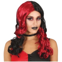 Parrucca nera e rossa Harley pericolosa