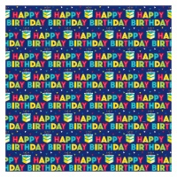 Carta da regalo Happy Birthday blu navy 0,76 x 1,52 m