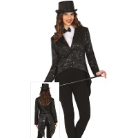 Giacca tailcoat con paillettes per donna