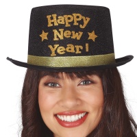 Cappello Happy New Year nero