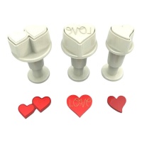 Mini frese a cuore con espulsore - Dekofee - 3 pz.