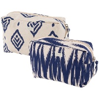 Astuccio piatto in Ikat blu di 19 x 8 x 11 cm - 1 unità
