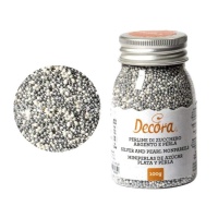 Sprinkles mini perle bianche e argento da 100 g - Decora