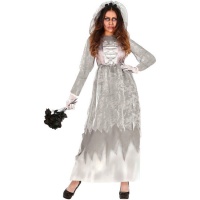 Costume da sposa cadavere fantasma con velo per donna