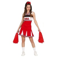 Costume rosso cheerleader da adolescente
