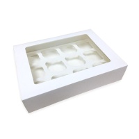 Scatola 12 cupcake bianca 33 x 25 x 7,5 cm - Sweetkolor