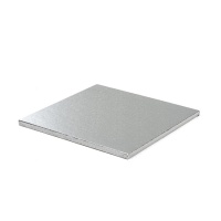 Sottotorta quadrata argento da 30 x 30 x 1,2 cm - Decora