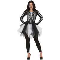 Costume scheletro con tulle da donna